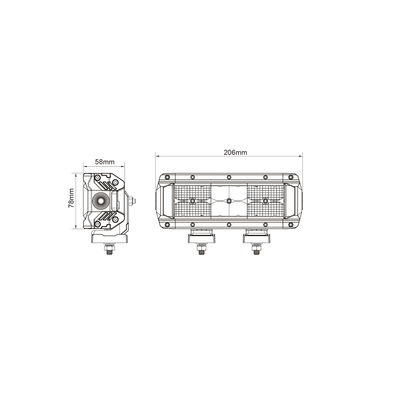 نوار چراغ دو ردیفه LED Combo 44W دو ردیفه چراغ چراغ رانندگی برای SUV ATV UTV