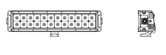 نوار نور LED دو ردیفه CREE Chip 13.5 اینچی 72W 6480lm برای کامیون خودرو