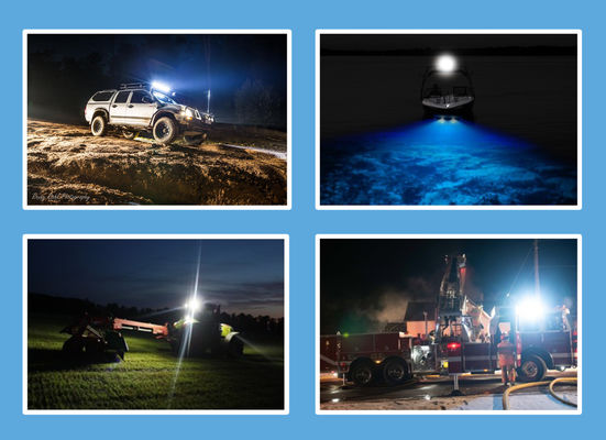 2PCS EMC Off Road LED Work Flood Lights 54W R10 for ATV SUV UTV