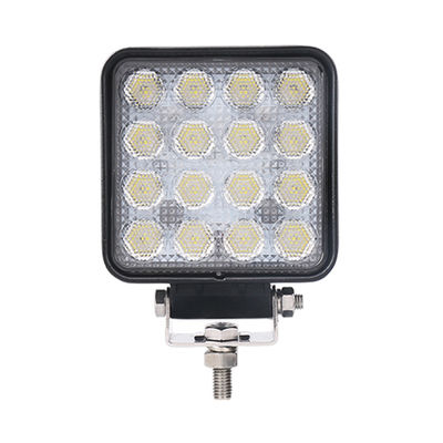 چراغ های LED پرتو نقطه ای IP69K 48W لامپ کاری مربع مشکی